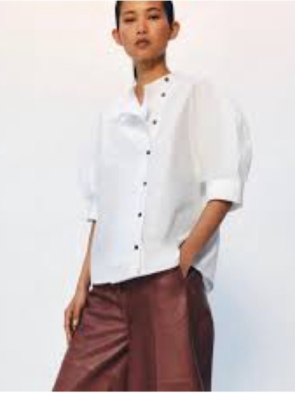ZARA COLLECTION POPLIN SHIRT WITH BUTTONS